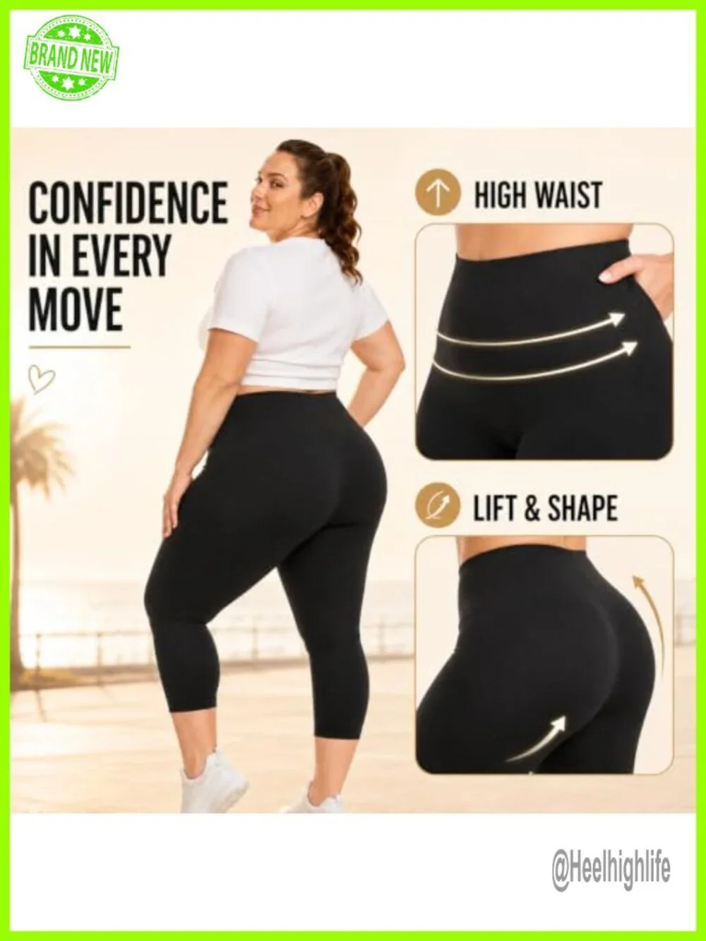 Plus Size High Waisted Leggings 3 Pack 4-Way Stretch Yoga Pants